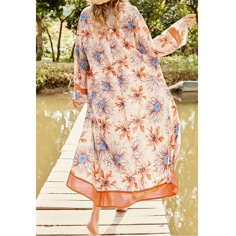 Floral duster cover up